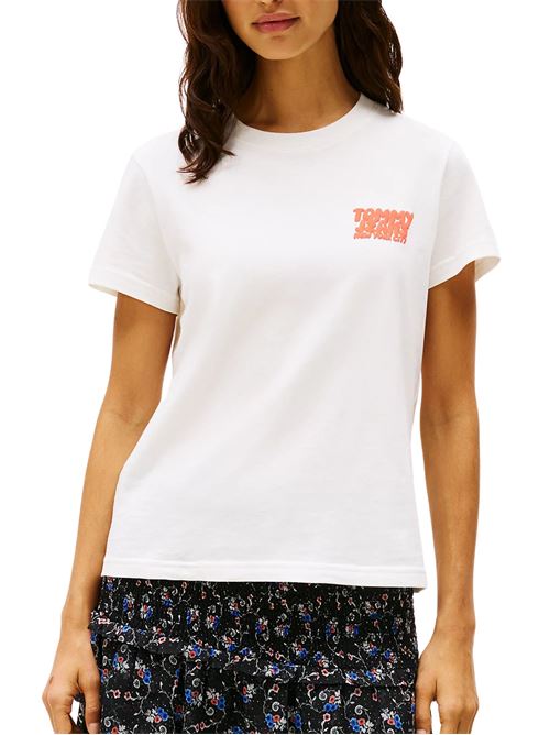 T-shirt bianca in cotone Tommy Jeans | DW0DW21338YBL